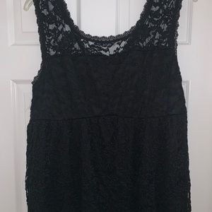 Lacey black tank top. Babydoll style (flow-like)